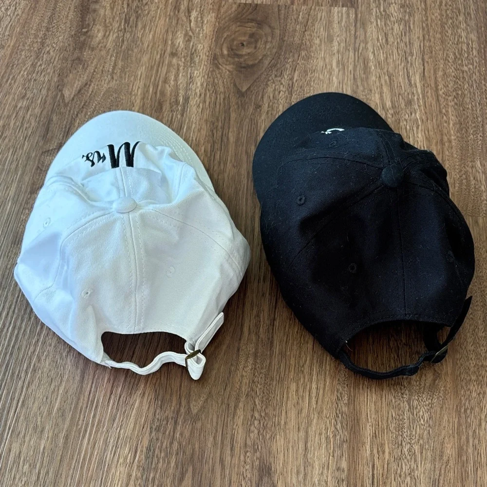 Mr. and Mrs. Black and White Caps